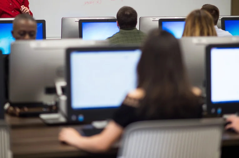 Students using computer lab