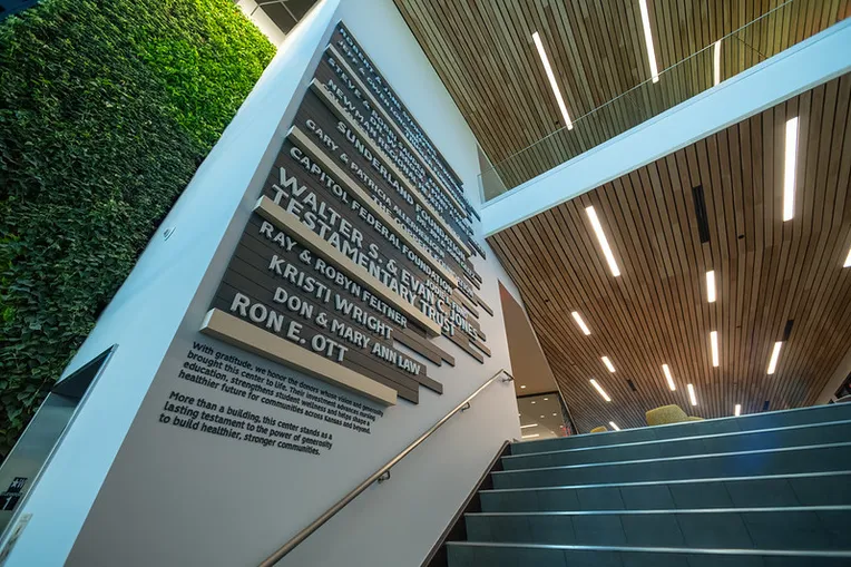 Nursing Building Entrance and Donor Wall
