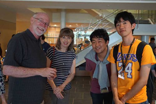 Group photo of students and conversation partners