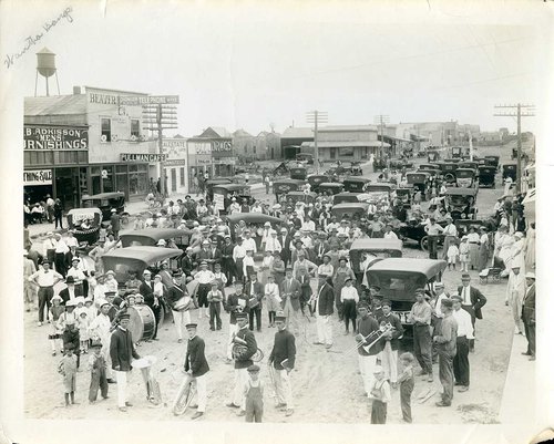 Boosters in Liberal, Kansas, fill the main street in this photo taken by F.M. Steele on Sept. 14, 1912.
