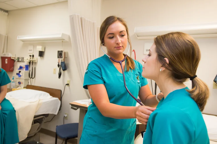 Emporia State Nursing students practicing during clinicals