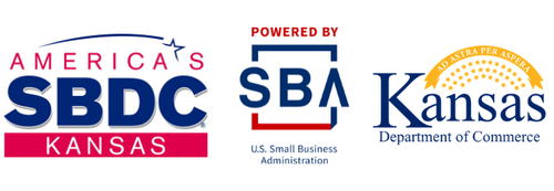 America&#x27;s SBDC Kansas, U.S. Small Business Administration, Kansas Department of Commerce logos