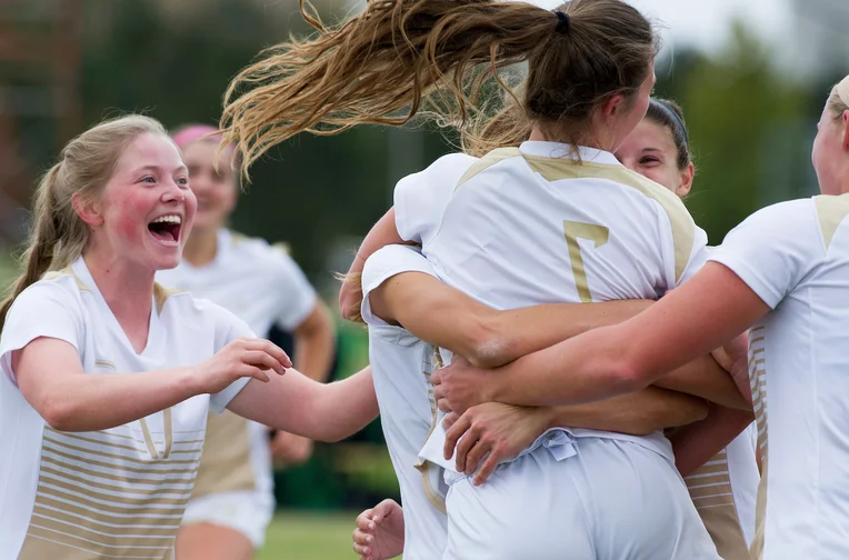 Soccer team celebrating