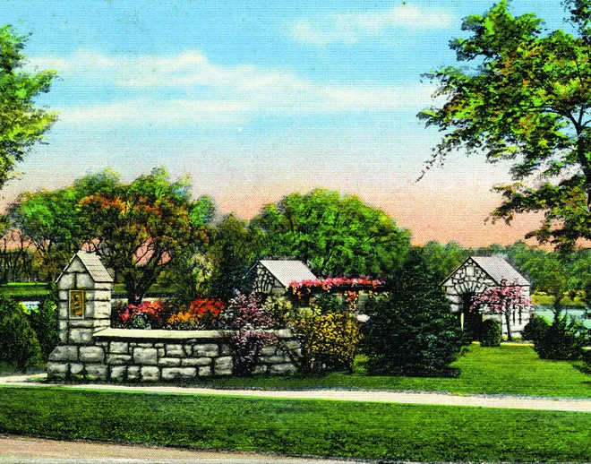 A colorized photo of Peter Pan Park is a piece in the Walter M. Andersen Collection at Emporia State University.