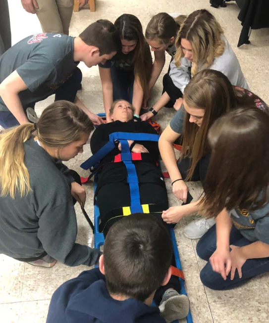 Athletic Training students at Emporia State participating in group activity